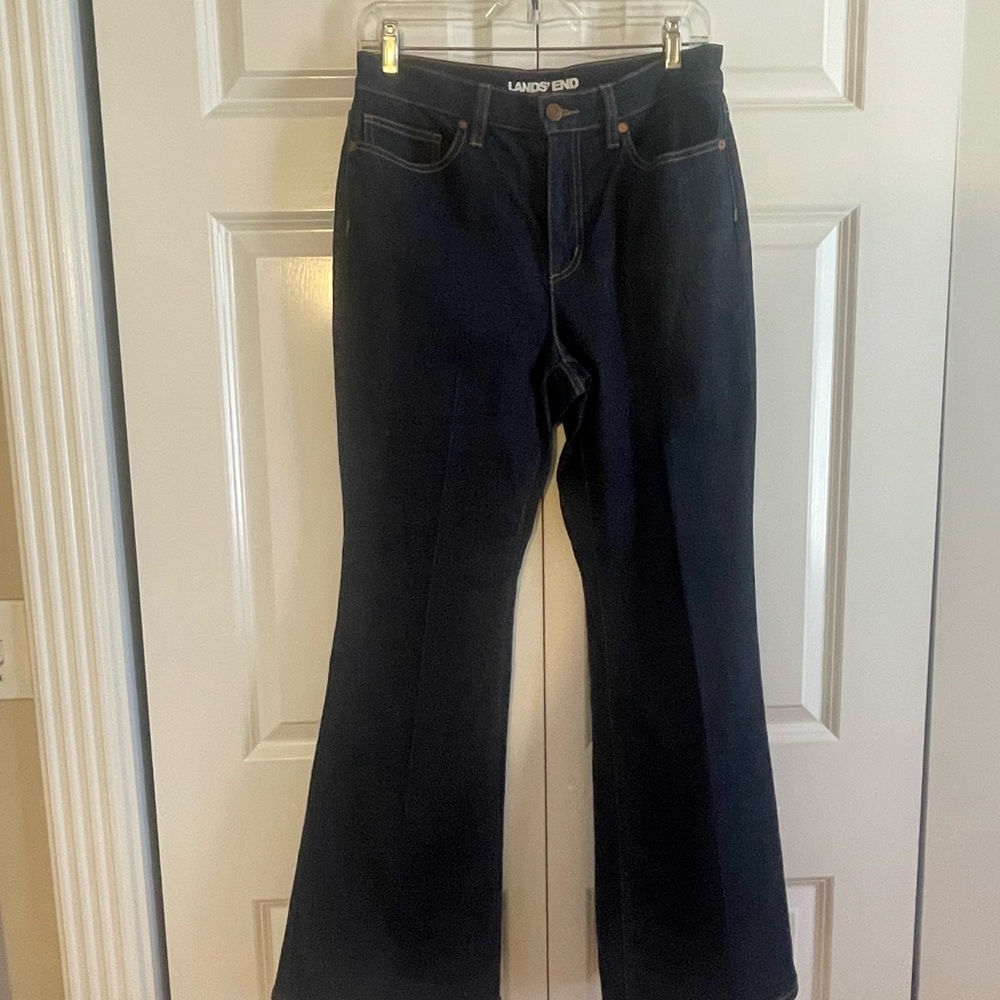 Lands' End Women's Dark Navy Bootcut Jeans
